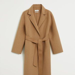 Mango handmade wool longline camel coat
